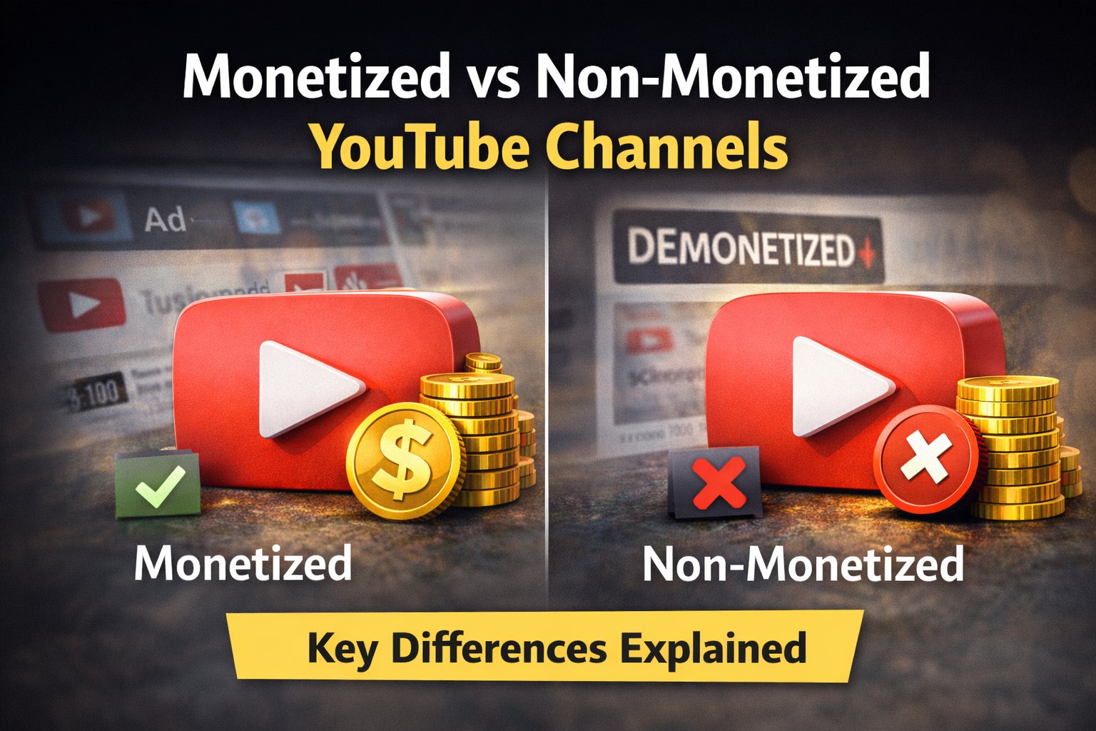 Monetized vs non-monetized YouTube channels key differences explained